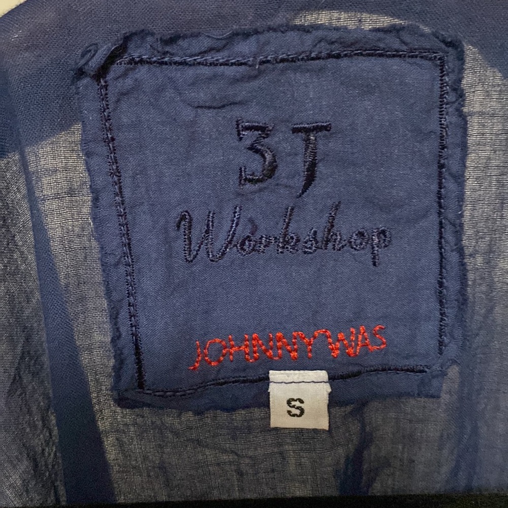 Johnny Was dress floral embroidered navy blue size S - Picture 5 of 5